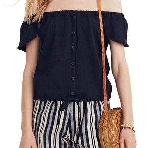 Madewell black off- the- shoulder top Size XXS